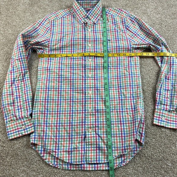 Vineyard Vines Mens Slim Fit Whale Gingham Shirt XS Colorful - Picture 4 of 7